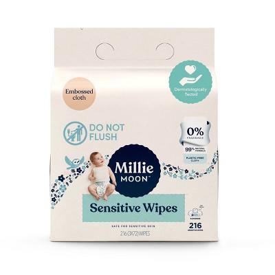 Millie Moon Sensitive Wipes - 216ct: Whole Body, Diaper Area, Latex-Free, Hypoallergenic, Alcohol-Free : Target