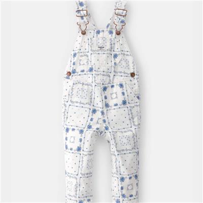 Baby Girl Bandana Overalls - White | Carter’s Oshkosh Canada