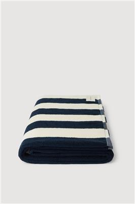 Signature Stripe Beach Towel True Navy | Assembly Label