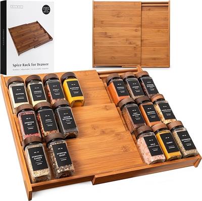 Amazon.com: EDELHAUS Spice Drawer Organizer - Expandable Spice Rack for Drawer, Seasoning Organizer for Drawer Spice Organizer, Spice Organization Sea