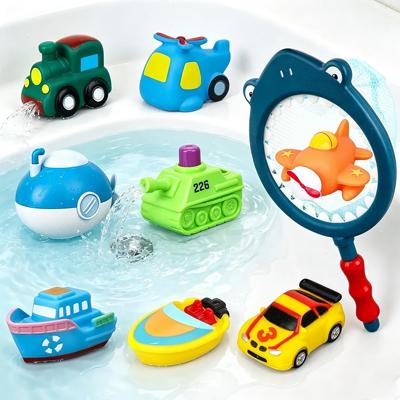9 PCS Swimming Pool Beach Bath Toys Floating Car Boat Shark Squirt Spray Water Toy for Toddler Kid Shower Tub, Educational Learning Toys Birthday for
