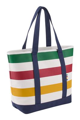 Hudsons Bay Stripes Signature Canvas Tote Bag, 7.5-in, Navy