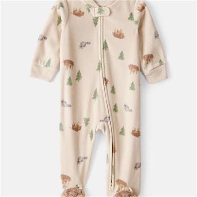 Baby Boy Buffalo Print Loose Fit Long-Sleeve Sleeper - Brown | Carter’s Oshkosh Canada