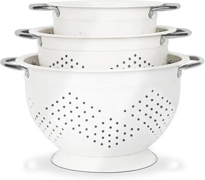 Amazon.com: Hillbond Colander Set for Kitchen, 1.5, 3, 5 Qt Stainless Steel Handle Food Strainers and Colanders for Pasta, Vegetables, and Fruits, Coa