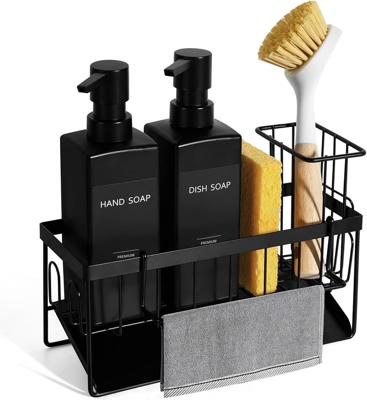 Amazon.com: GMISUN Dish Soap Dispenser, 12 fl oz / 350 ml Dual Kitchen Soap Dispensers with Sponge Holder, Customized Matte Black Kitchen Soap Dispens