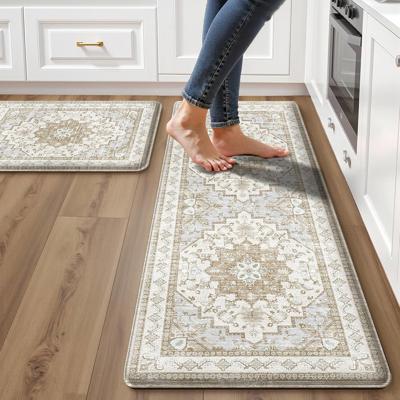 Amazon.com: Boho Kitchen Mats for Floor 2 Piece Set Anti Fatigue Cushioned PVC Kitchen Rugs Non Slip Waterproof Farmhouse Mats 2/5 Inch Comfort Standi