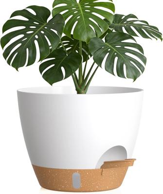 Amazon.com: KUGAZ Plant Pots, 1 Pack 12 Inch Self Watering Pots with Drainage Holes, Water Level Indicator Deep Reservoir, Large Planters for Indoor O