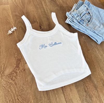 Embroidered Bride Crop Tank Top, Personalized Bride Shirt, Engagement Gift, Bride to Be Gift, Bridal Shower Gift - Etsy