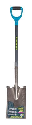 Yardworks Ergo Steel Square-Point Short-Handle D-Grip Spade Shovel, 42-in Fibreglass Shaft