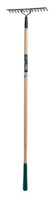 Yardworks 14-in Wide Metal 14-Tine Head Rake, 48-in Hardwood Shaft