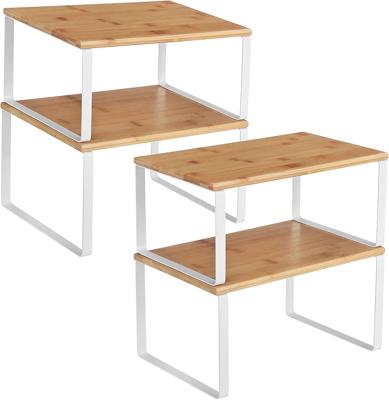 Amazon.com: SONGMICS Cabinet Organizer Shelf, Set of 4 Kitchen Counter Shelves, Kitchen Storage, Spice Rack, Stackable, Expandable, Metal and Engineer