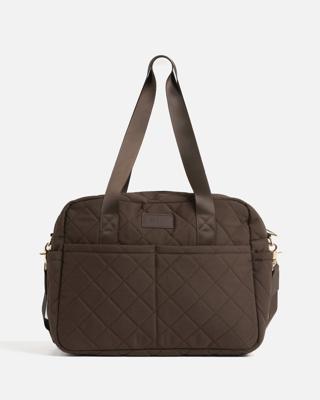 Chocolate Quilted Nappy Bag - Spacious & Organised Baby Bag