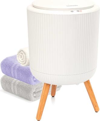 SereneLife Bucket-Towel Warmers, White Large-Towel Warmer for Spa and-Bathroom, Luxury-Towel Heater Gifts for Him & Her, Auto Shut-Off, Fits 2 large-B