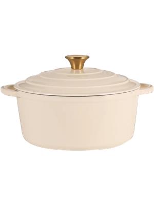 Cream Cast Iron Casserole Pot 26x12cm – PEP Online
