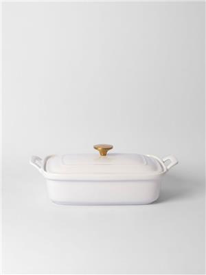 Skye Square Casserole White & Gold 37cm | Bash