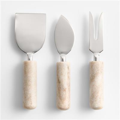 Tuscan Kitchen Marble Cheese Knives, Set of 3   Reviews | Crate & Barrel