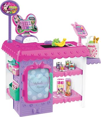 Amazon.com: Disney Junior Minnie Mouse Marvelous Market, Pretend Play Cash Register with Realistic Sounds, 38 Play Food Pieces and Accessories, Kids T