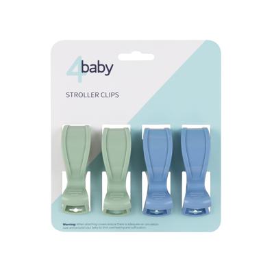 4Baby Stroller Clips 4 Pack Blue Sage | Baby Bunting AU
