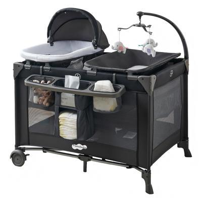 Pamo Babe Baby Bassinet Playpen Combo, Nursery Center, Play Yard with Changing Table, 39.4x27.6 Dimensions - Walmart.com