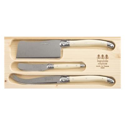 Laguiole by Jean Dubost – Authentic French Made Simplicite Ivory 3pc Cheese Set with Cleaver Set (Made in France) – Victorias Basement