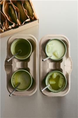 Dark green 4-pack stoneware mugs | H&M GB
