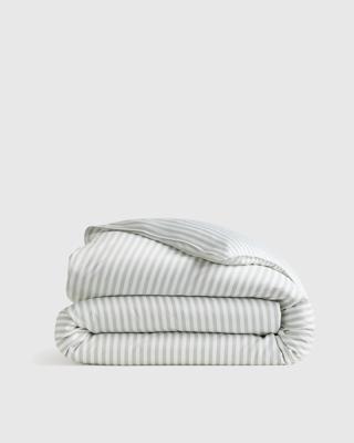 Bamboo Stripe Duvet Cover in Tailored Stripe Mist