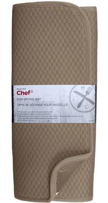 MASTER Chef Microfiber Dish Drying Mat, Reversible, 15-in x 20-in, Mushroom