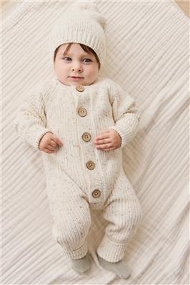 Alfie Knitted Onepiece - Oatmeal Hay Fleck – Jamie Kay AU
