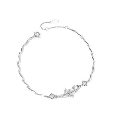 Elegant Rose Flower Silver Bracelet - Sparkling CZ Crystal Jewelry | Shop Today. Get it Tomorrow! | takealot.com