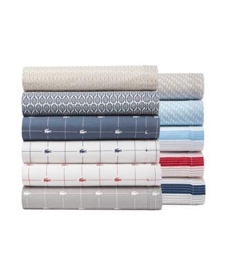 Lacoste Home Printed Cotton Percale 4-Pc. Sheet Set, Queen - Macys
