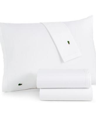 Lacoste Home Solid Cotton Percale Sheet Set, Queen - Macys