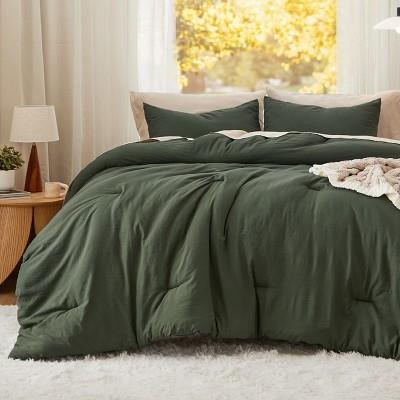 Bedsure King Size Comforter Set Dark Green Soft Prewashed Bedding for All Seasons 3 Pieces GentleSoft™ Down Alternative Bed Set Valentine Gift : Targe