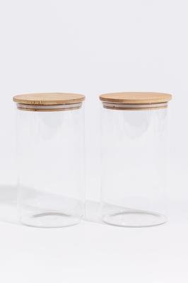 2 Pack Bamboo Lid, Glass Jar | Mr Price Home