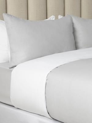 Everynight Reversible Cotton Duvet Cover Set Silver/White | Bash