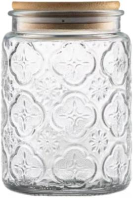 Amazon.com: ANSQU Vintage Glass Jar, Decorative Glass Jar with Bamboo Lid, Candy Jar Cookie Jar for Kitchen Counter, Pantry, 23.7 FL OZ Glass Storage