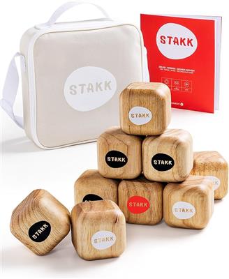 STAKK | The New Outdoor and Garden Throwing Game | For Kids & Adults Party Games | BOCCIA-BOULE was a thing of the past (skill game with 9 robust wood