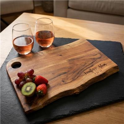 Personalized Live Edge Cutting Board, Custom Laser Engraved Board, Housewarming Gift, Gift for the Couple, Wedding Gift, Christmas Gift - Etsy Canada