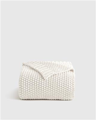 Cotton Fisherman Throw in Natural