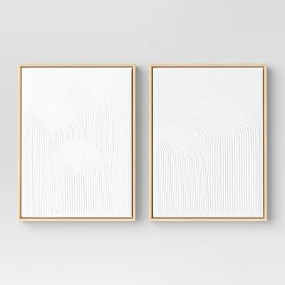 (Set of 2) 12 x 16 Rainbow Arches Framed Embellished Canvas Set - Threshold™: Modern Abstract Wall Art, Sawtooth Back Mount : Target
