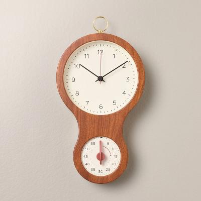 Faux Wood and Brass Kitchen Clock and Timer - Hearth & Hand™ with Magnolia : Target