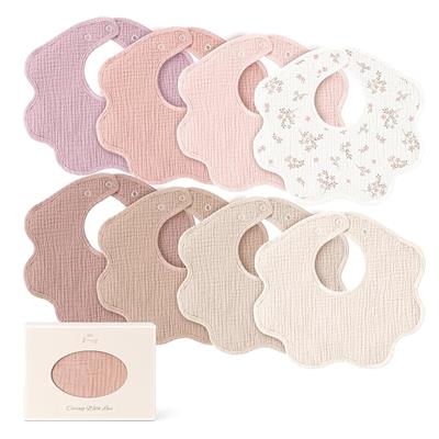 Amazon.com: Konssy Muslin Baby Bibs 8 Pack, 100% Cotton Absorbent Bandana Drool Bibs for Teething and Drooling for Unisex Boys and Girls : Baby