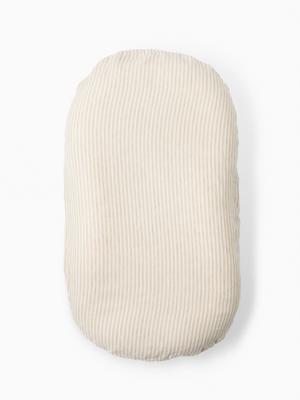 Linen Baby Lounger Natural Striped - Portable Newborn Lounger Australia | Sable Bebe