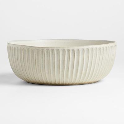 Carmel Ceramic Extra Large Serving Bowl with Ridge by Gaby Dalkin + Reviews | Crate & Barrel