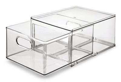The Home Edit by iDESIGN Clear Stackable Divided Customizable Storage Drawer, 11.5-L