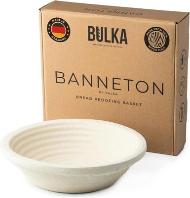 Amazon.com: Bulka Large Round 9 1kg Groove Banneton Bread Proofing Basket Pressed Wood Pulp, Sourdough Proofing Basket - Non-Stick Bread Proofing Bowl