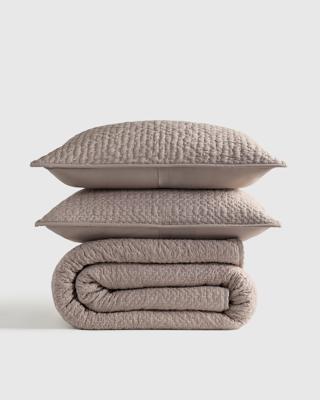 Organic Cotton Hand Stitched Quilt Set in White