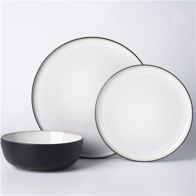 Brilliant Quartz Noir Dinnerware Set, 12 Pieces