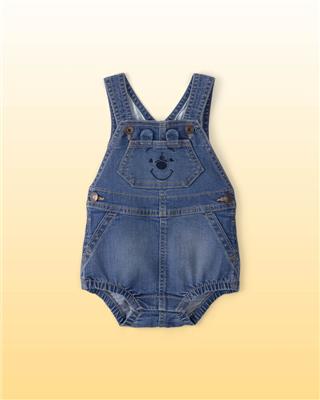 Baby Disney© Winnie the Pooh Embroidered Stretch Denim Bubble Romper - Medium Wash | Carter’s Oshkosh Canada