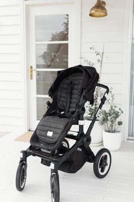 Charcoal & Oat Linen Pram Liner | Soft & Safe – Linen Label
