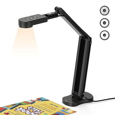 THUSTAR 8MP Document Camera & Webcam 4K with Dual Microphones, USB Visualiser A3-Size, 3-Level LED Lights, Image Invert Function, Fold, for Live Demo,